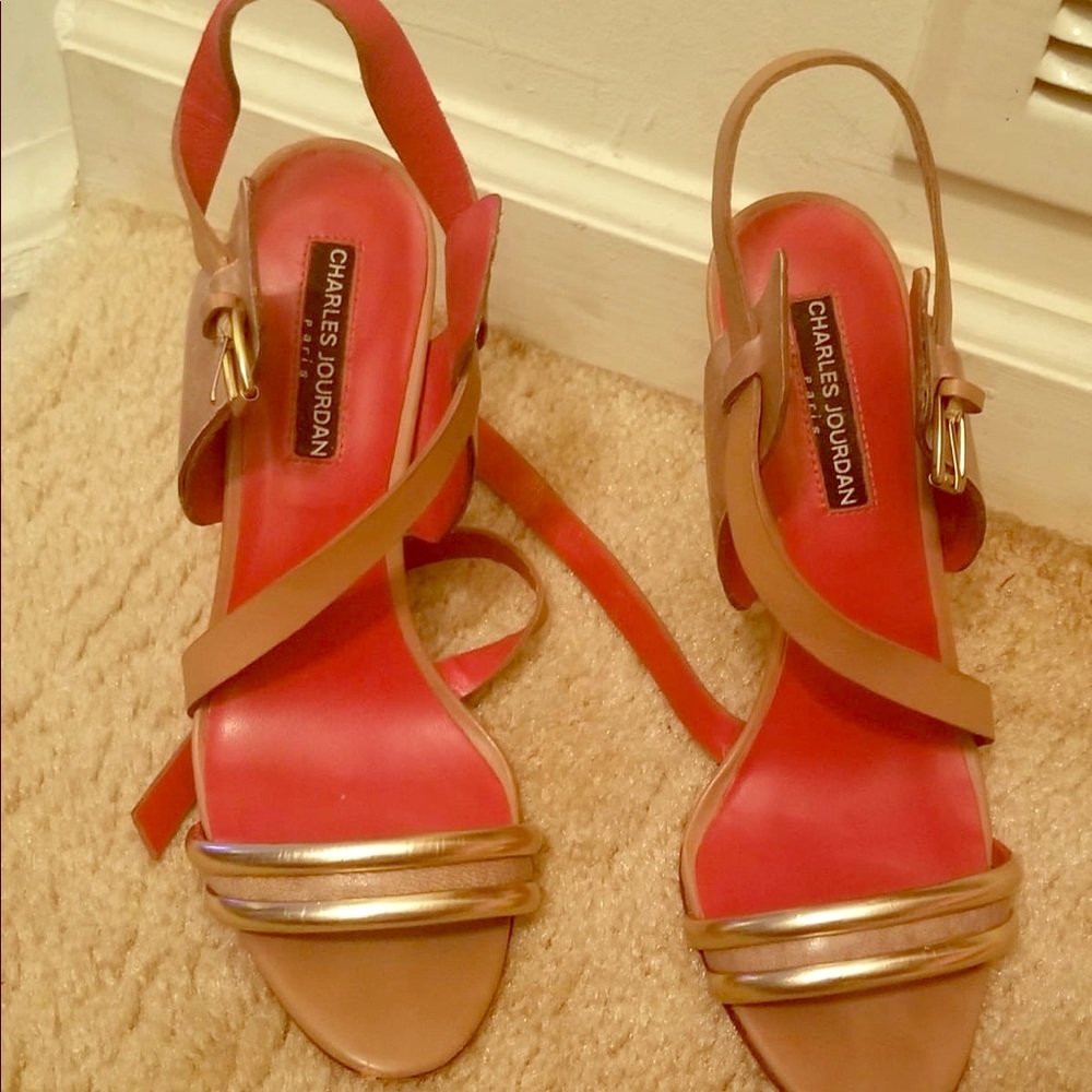Charles Jourdan Nude Sandals